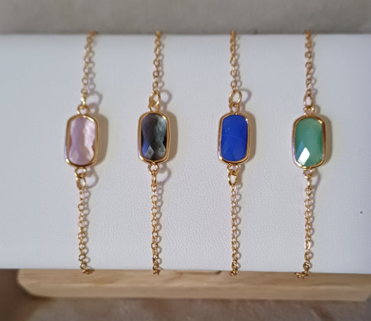 Bracelet fin et chic pierre couleur